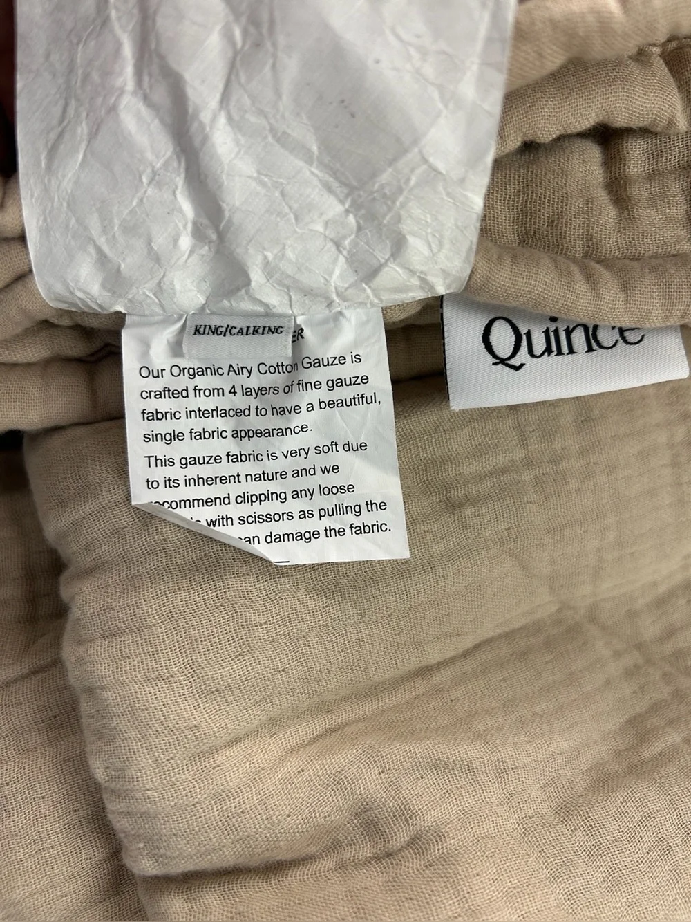 QUINCE Organic Airy Gauze Dream Quilt King/Cal King Dune 8191